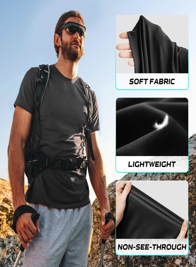 CE' CERDR Mens Workout Shirts Quick Dry Performance Short Sleeve Athletic Shirt Black - Image 2